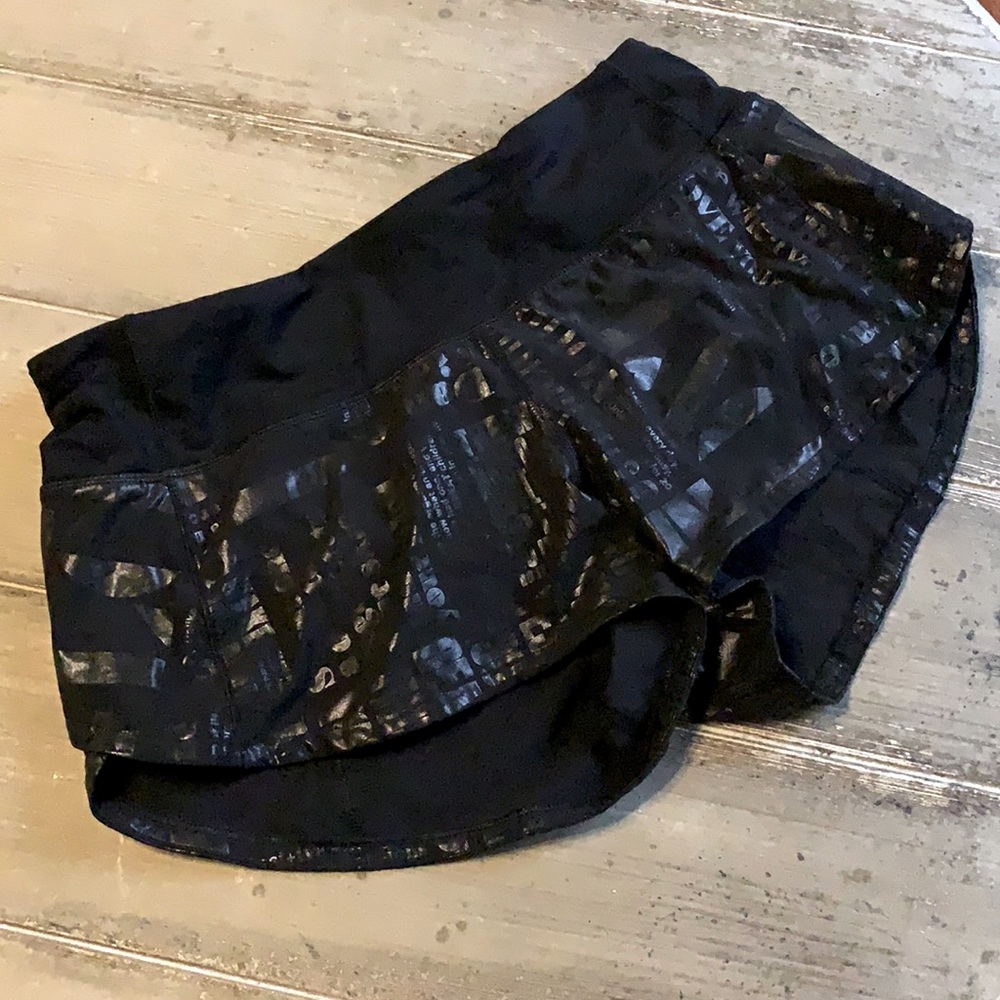 Lululemon black with print shorts